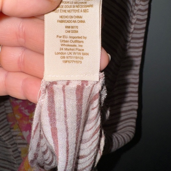 Free People High Low Sunrise Striped Floral Cover Up Dress Size Small - Picture 7 of 9